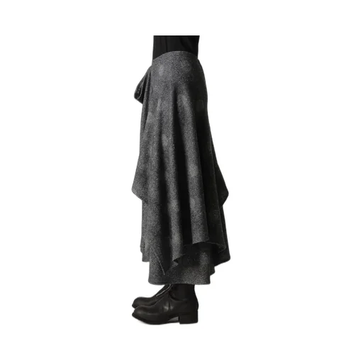 Wool Shadow Dot R Gathered Skirt
