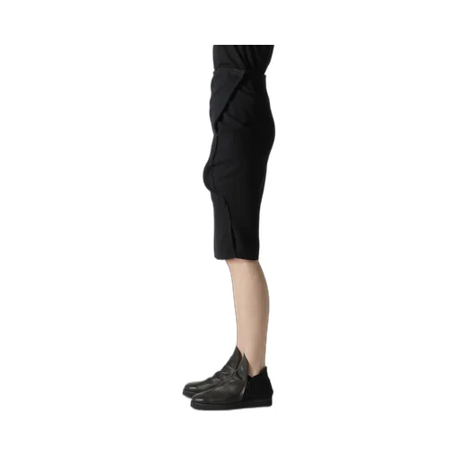 Shrinked Wool Serge Twisted Skirt