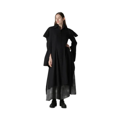 Wool Shadow Dot R Gathered Skirt