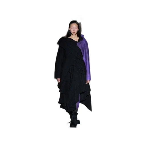 Woolen Tweed R Draped Tuck St Skirt