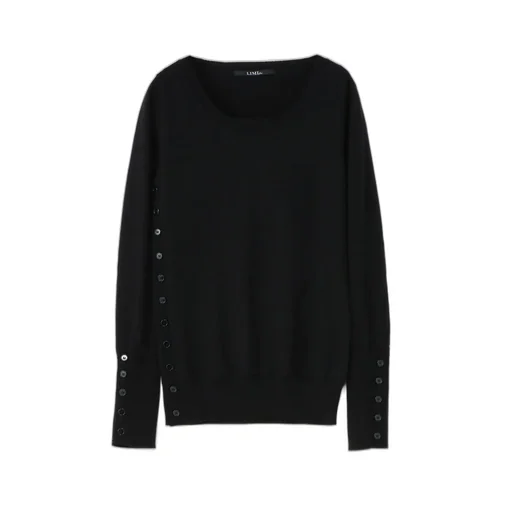 Standard Soft W/Washable Plain Stitch Side Buttoned Sweater