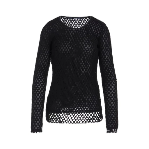 Hole Jacquard + Chiffon Tight Long Sleeve T-Shirt
