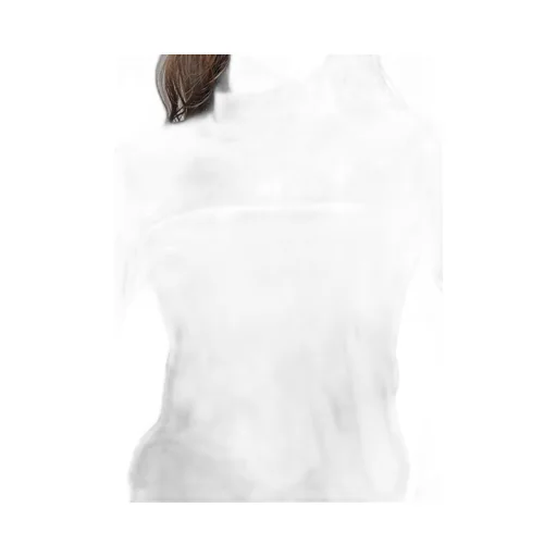 Plain Stitch +Tulle Paneled Highneck