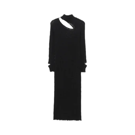 Flower Shirring Slit Dress
