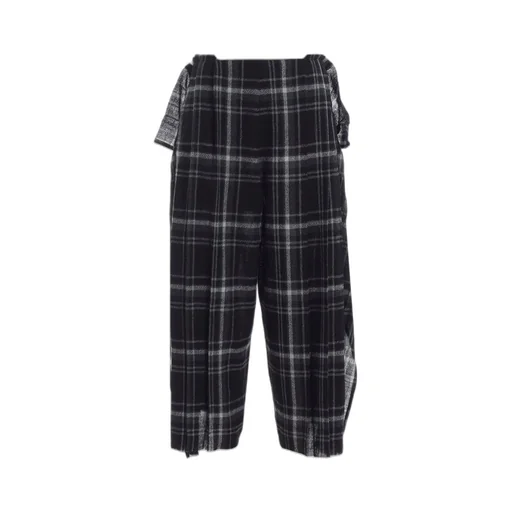 Plaid Pattern Pleats Pants