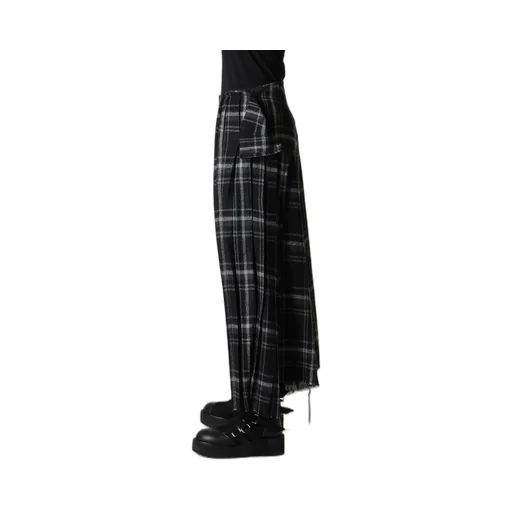 Plaid Pattern Pleats Pants