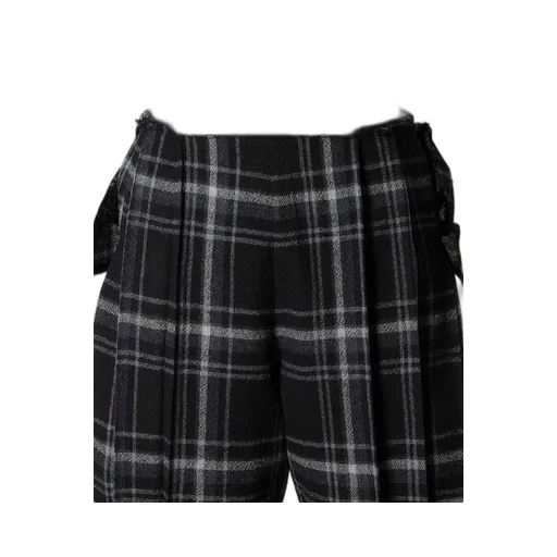 Plaid Pattern Pleats Pants