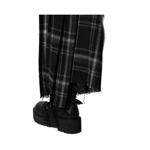 Plaid Pattern Pleats Pants