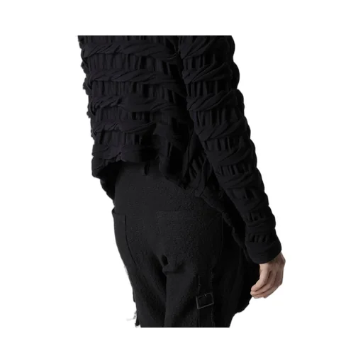 Twist Jacquard Hem Drape T-Shirt