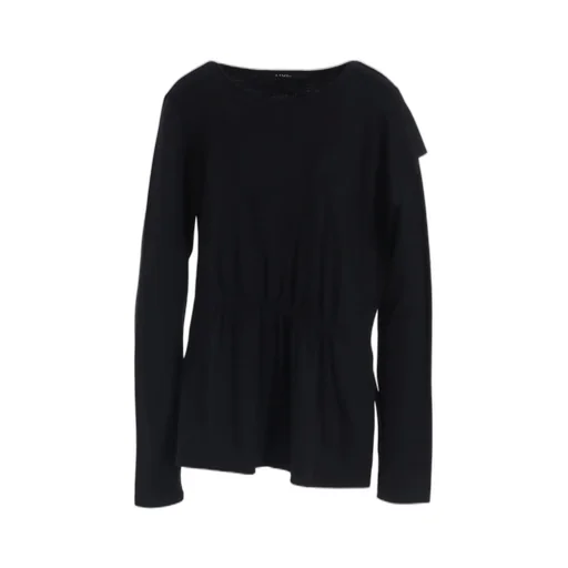Wool Smooth Gather Asymmetry T-Shirt