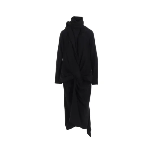 Milled Gabardine Twist Dress With Scarf