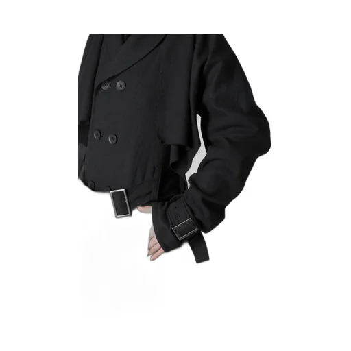 Shrinked Serge Trench Coat With Belt