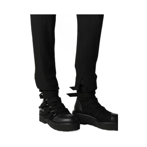 Milled Gabardine Slit Slim Pants