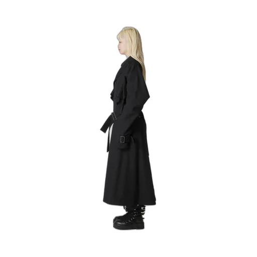 Shrinked Serge Trench Coat With Belt