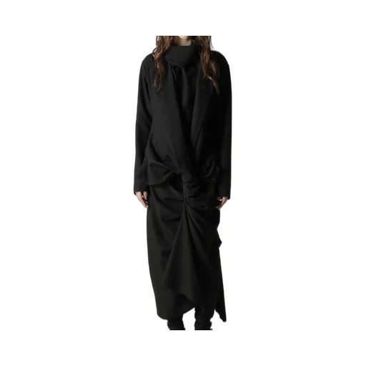 Milled Gabardine Twist Dress With Scarf