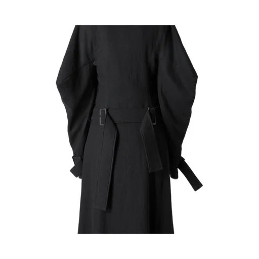 Shrinked Serge Trench Coat With Belt