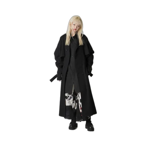 Shrinked Serge Trench Coat With Belt