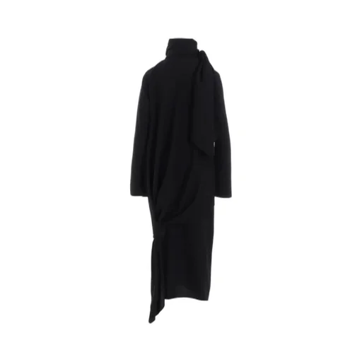 Milled Gabardine Twist Dress With Scarf