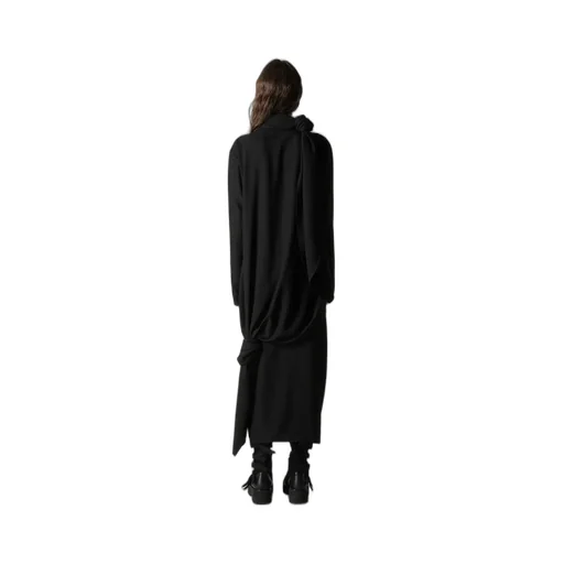 Milled Gabardine Twist Dress With Scarf