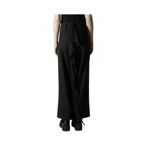 Milled Gabardine Frilled Pants