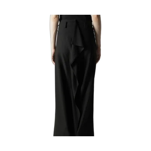 Milled Gabardine Frilled Pants