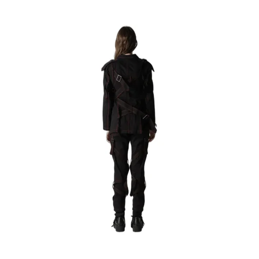 Black Denim Belted Jacket