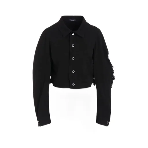 Damaged Denim Designed Sleeve Jacket