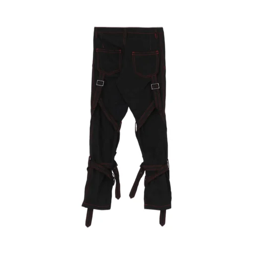 Black Denim Belted Pants