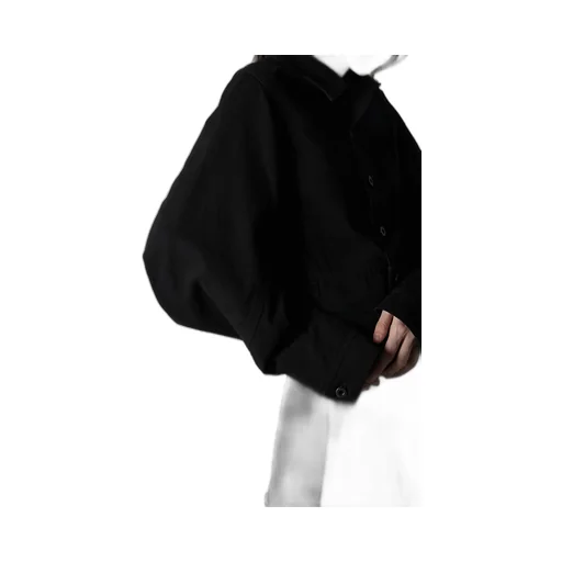 Damaged Denim Designed Sleeve Jacket