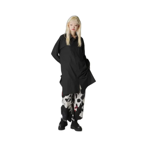 Typewriter Shoulder Top Tuck Shirt