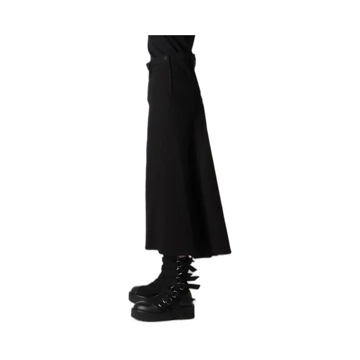 Dameged Denim Paneled Skirt