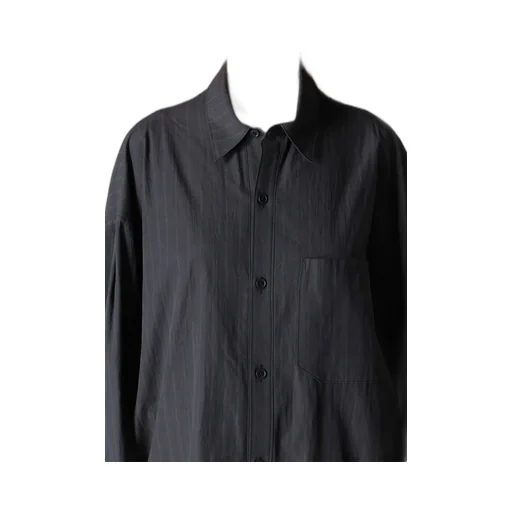 Grey Stripe Shoulder Top Tuck Shirt