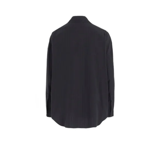 Grey Stripe Double Collar Shirt