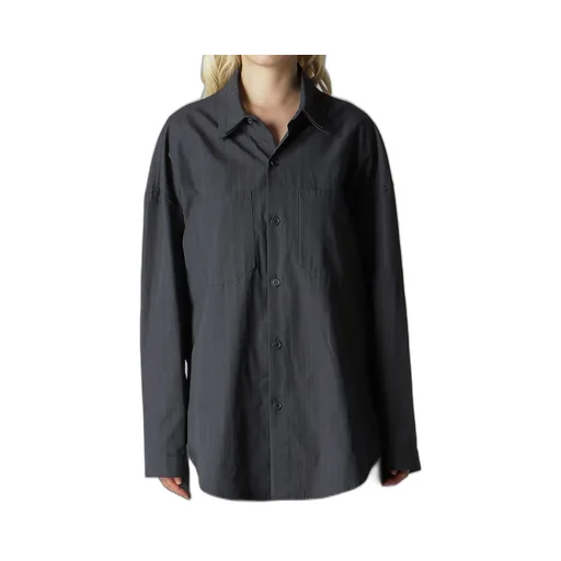 Grey Stripe Double Collar Shirt