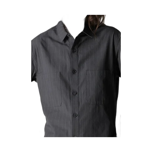Grey Stripe Back Slit Shirt