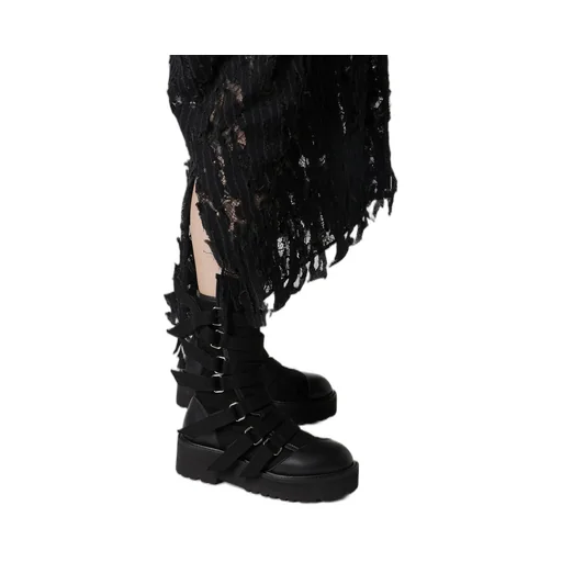 Dameged Stripe Puff Skirt