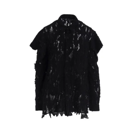 Dameged Stripe Shoulder Puff Shirt
