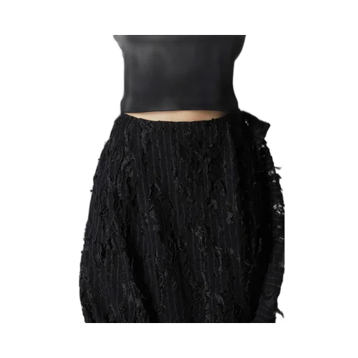 Dameged Stripe Twist Skirt