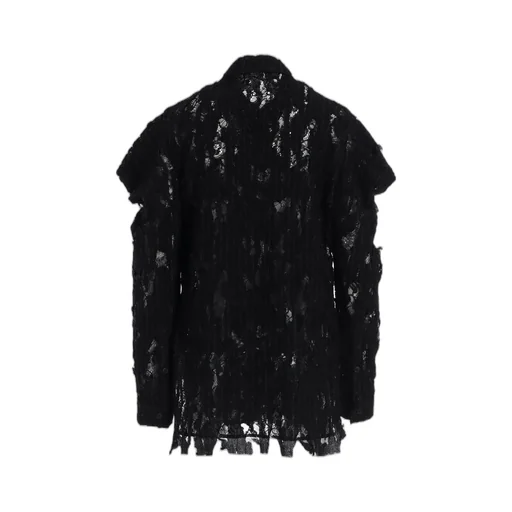Dameged Stripe Shoulder Puff Shirt