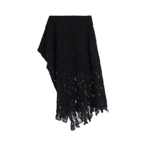 Dameged Stripe Puff Skirt