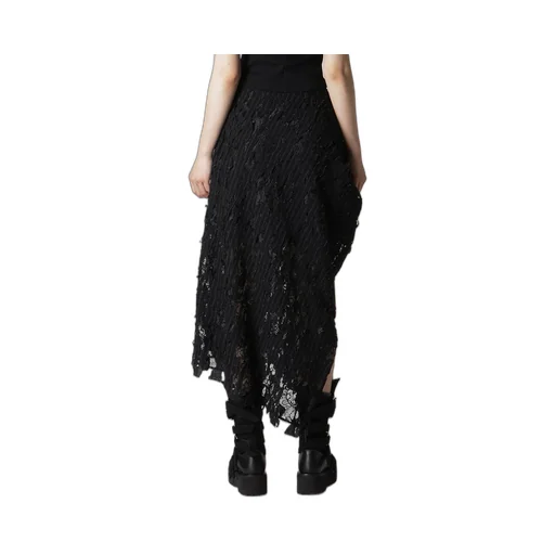 Dameged Stripe Puff Skirt