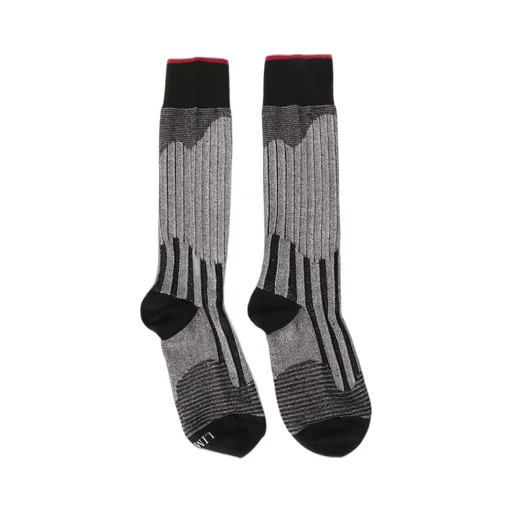 Silver Rib Random Stripe Socks