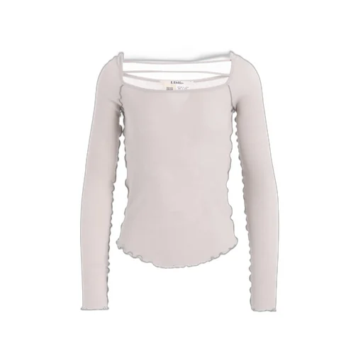 Rib Stitch Square Neck Long Sleeve T-Shirt