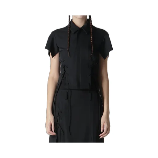 Wool Gabardine Lace-Up Jacket A