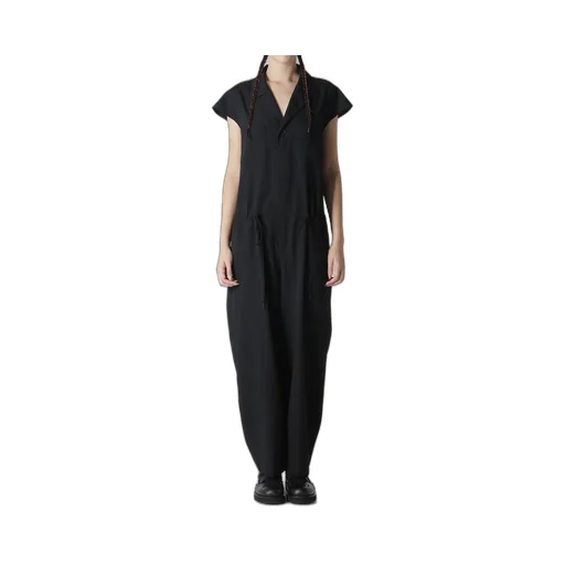 Wool Gabardine Open Collor Overalls