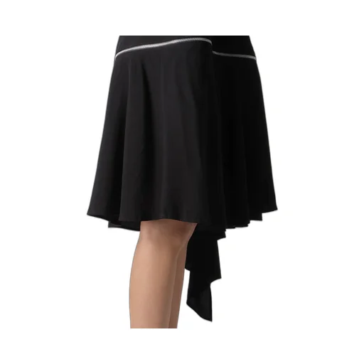Hard Twist Gabardine Zip One Shoulder Dress
