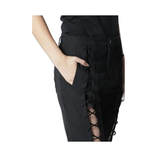 Wool Gabardine Lace-Up Pants