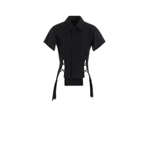 Wool Gabardine Lace-Up Jacket A