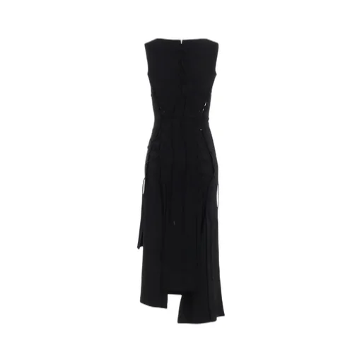 Wool Gabardine Lace-Up Dress