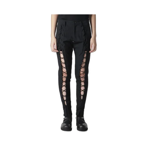 Wool Gabardine Lace-Up Pants